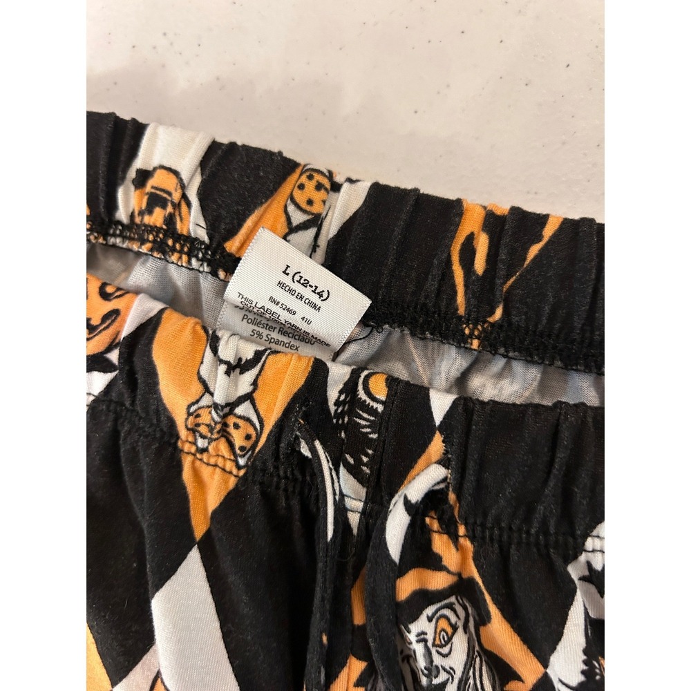 Halloween Pajama Set Shorts Top Harlequin Spooky Print Retro Design LARGE - Picture 13 of 13